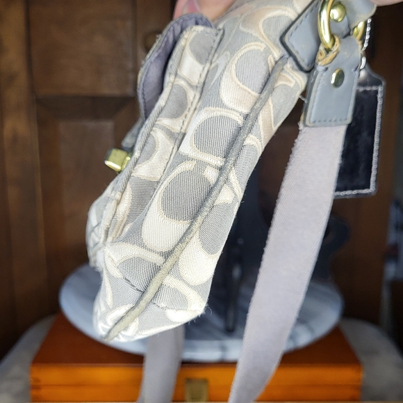 Coach Beige and Gray Signature Crossbody Bag - Picture 8 of 13